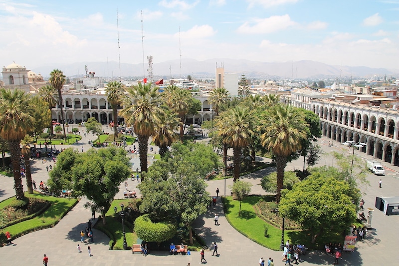 Die Plaza de Armas von Arequipa